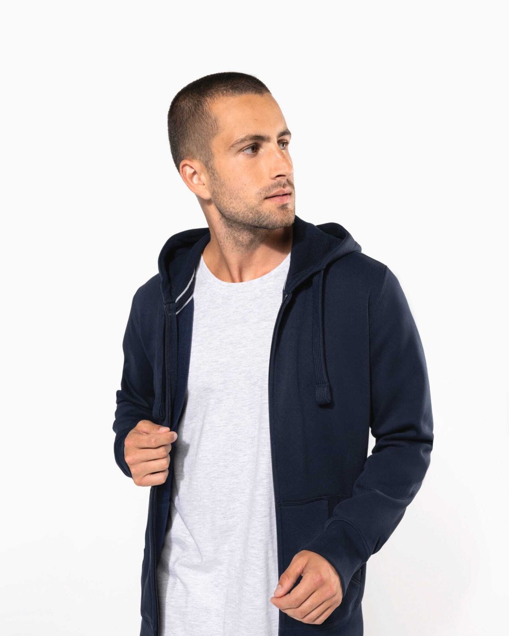 Sweaters & hoodies KARIBAN Hooded Sweater Met Rits voor bedrukking &amp; borduring