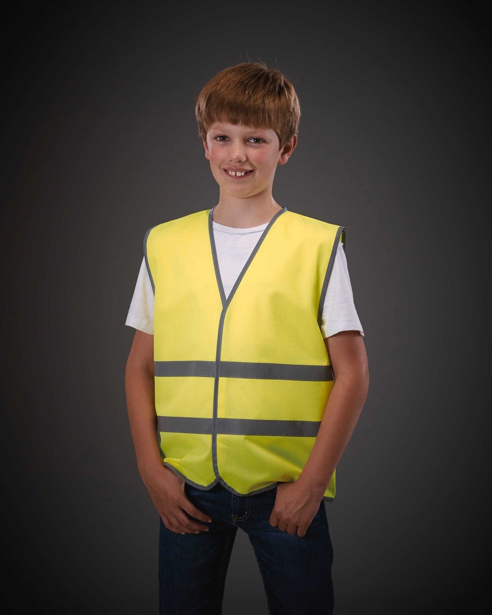 YOKO YOKO Kinderweste mit Reflexleiste in Warnfarbe Warnwesten personalisierbar
