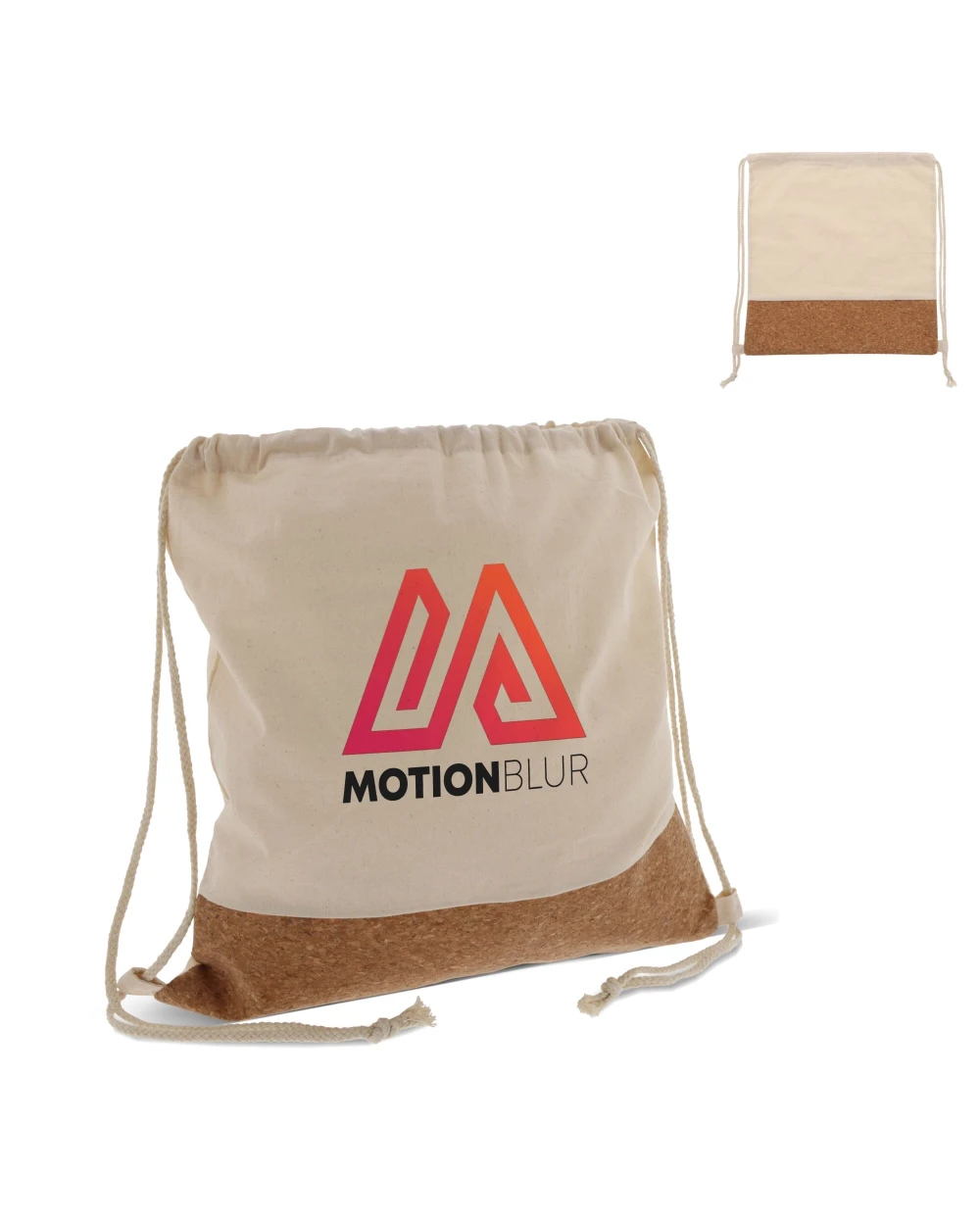 4DO Kordelzugbeutel mit Korkelementen 38x41cm Taschen personalisierbar
