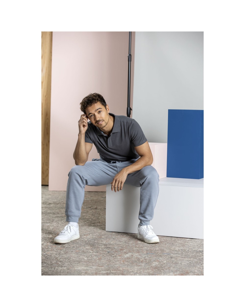 Polos personnalisable ELEVATE Polo Graphite bio manches courtes homme