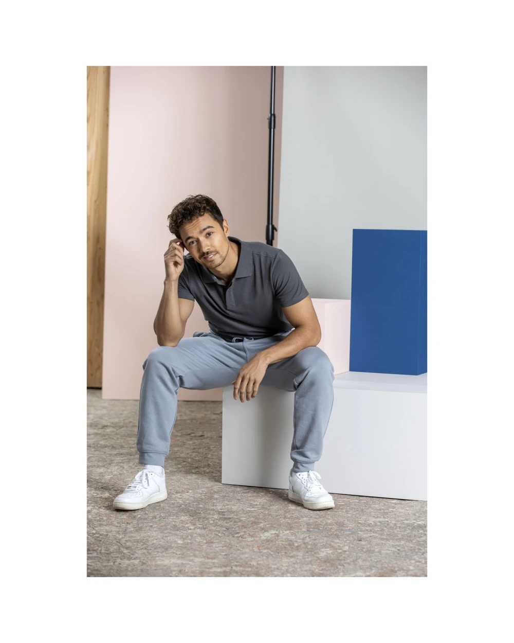 Polo's ELEVATE Graphite herenpolo met korte mouwen biologisch textiel voor bedrukking &amp; borduring