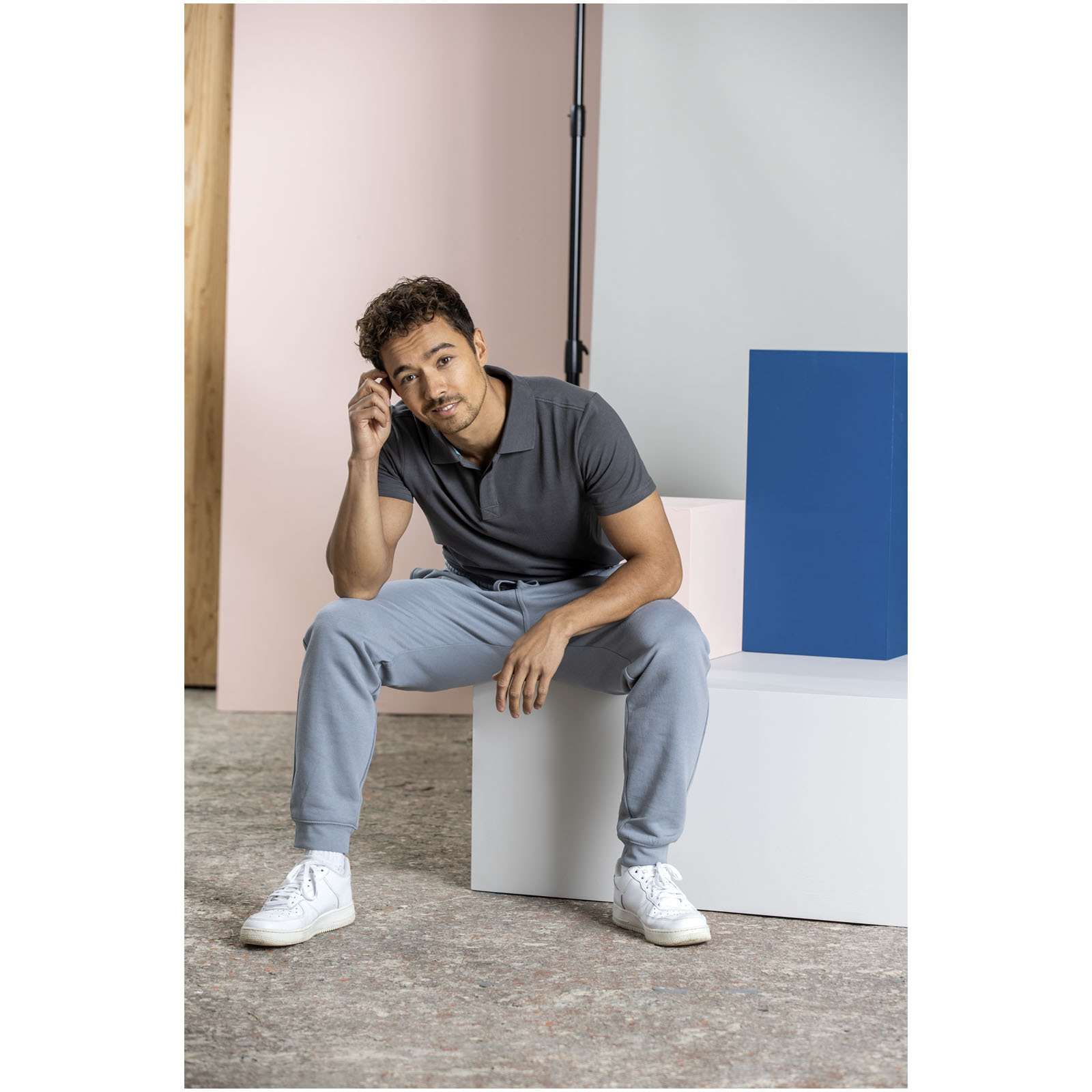 Polos personnalisable ELEVATE Polo Graphite bio manches courtes homme