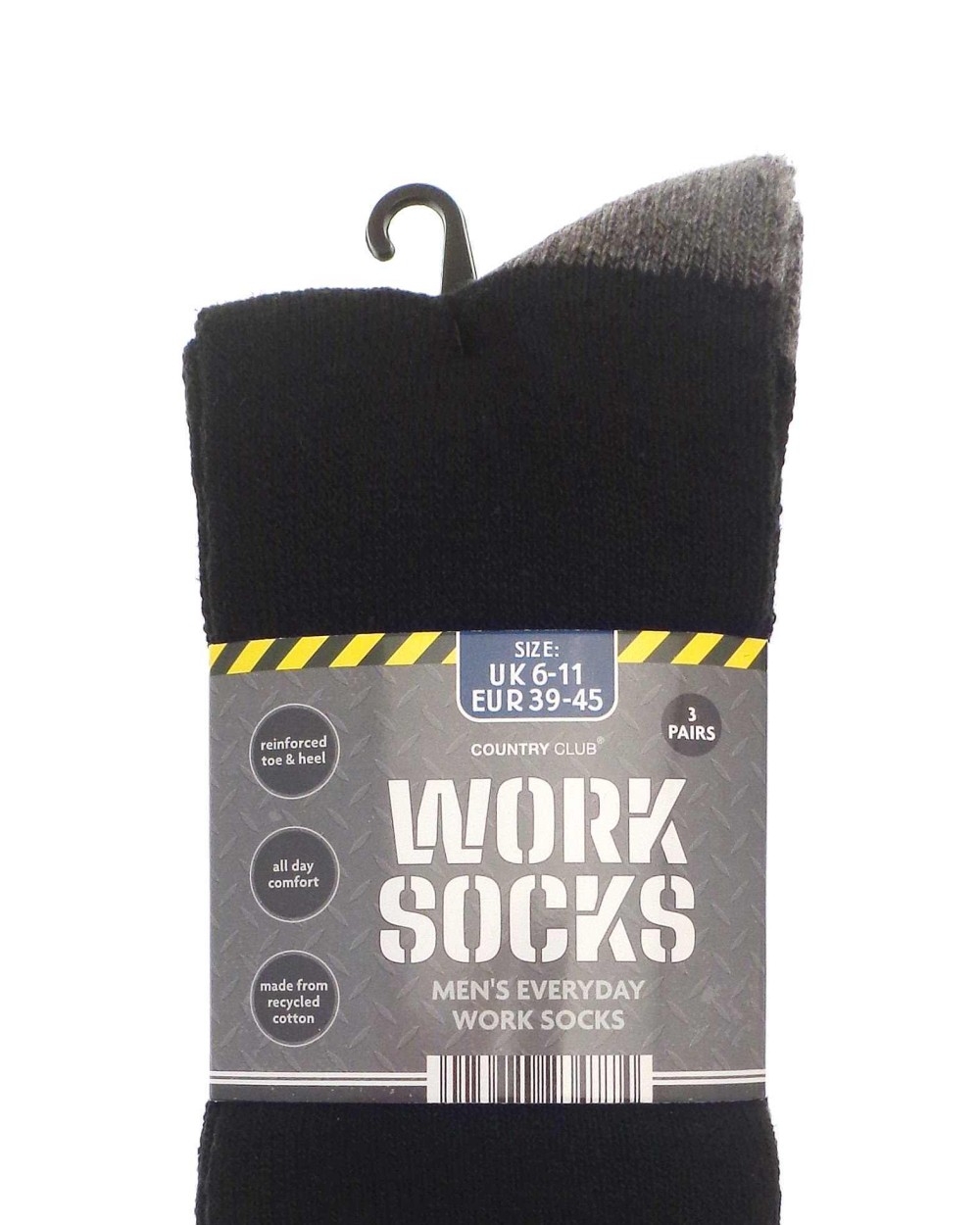 Sous-Vêtements personnalisable RIBBON Lot de 3 paires de chaussettes de travail pour homme (coton recyclé)