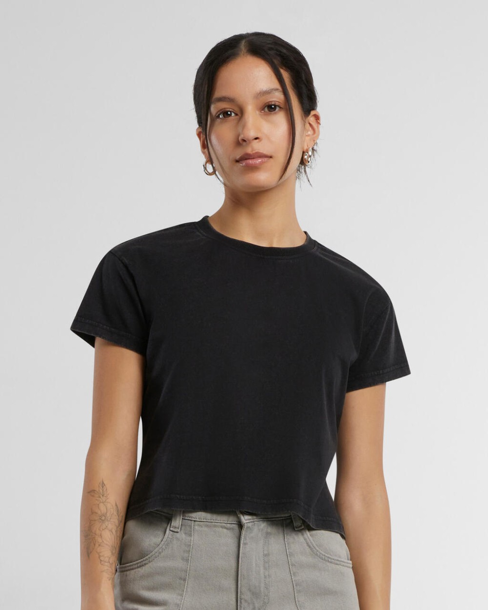BUILD YOUR BRAND Ladies Vintage Cropped Tee T-Shirts personalisierbar