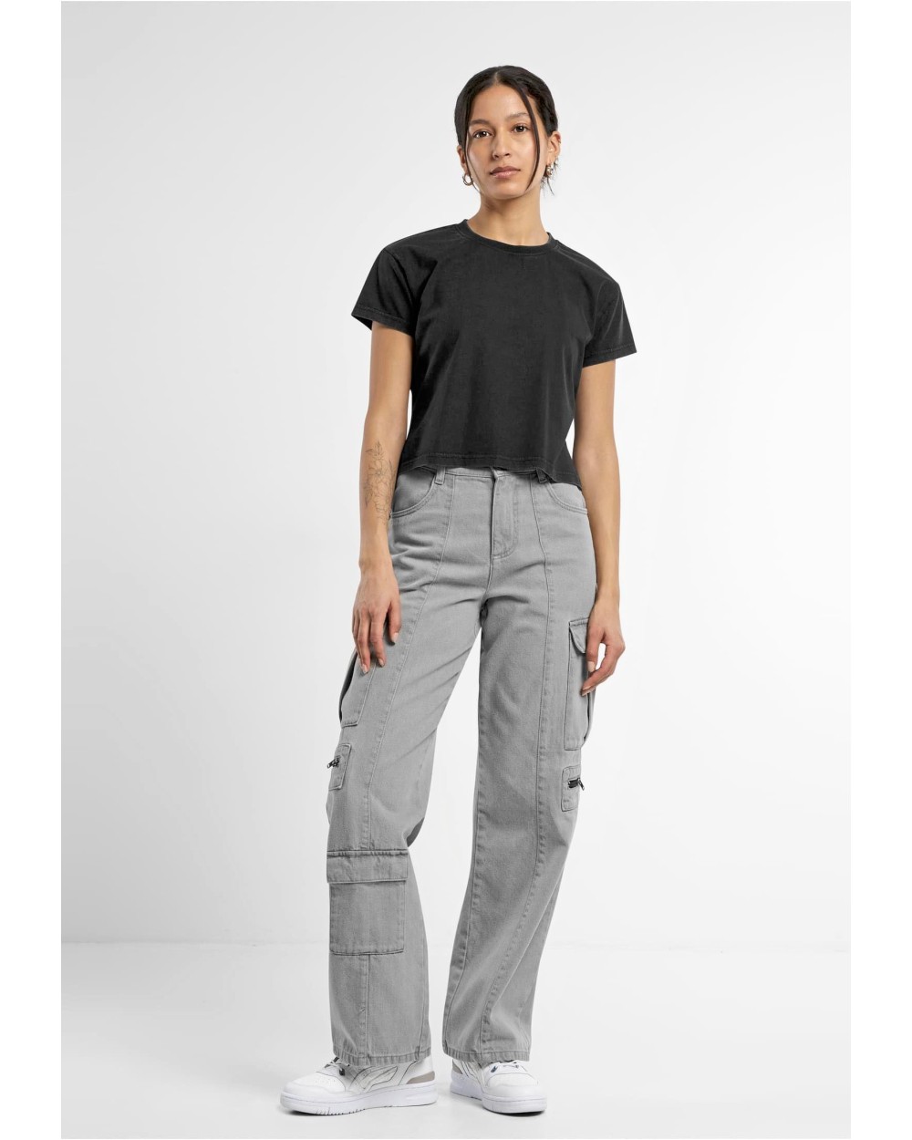 T-Shirts personnalisable BUILD YOUR BRAND Ladies Vintage Cropped Tee