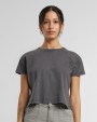 T-shirts BUILD YOUR BRAND Ladies Vintage Cropped Tee voor bedrukking &amp; borduring