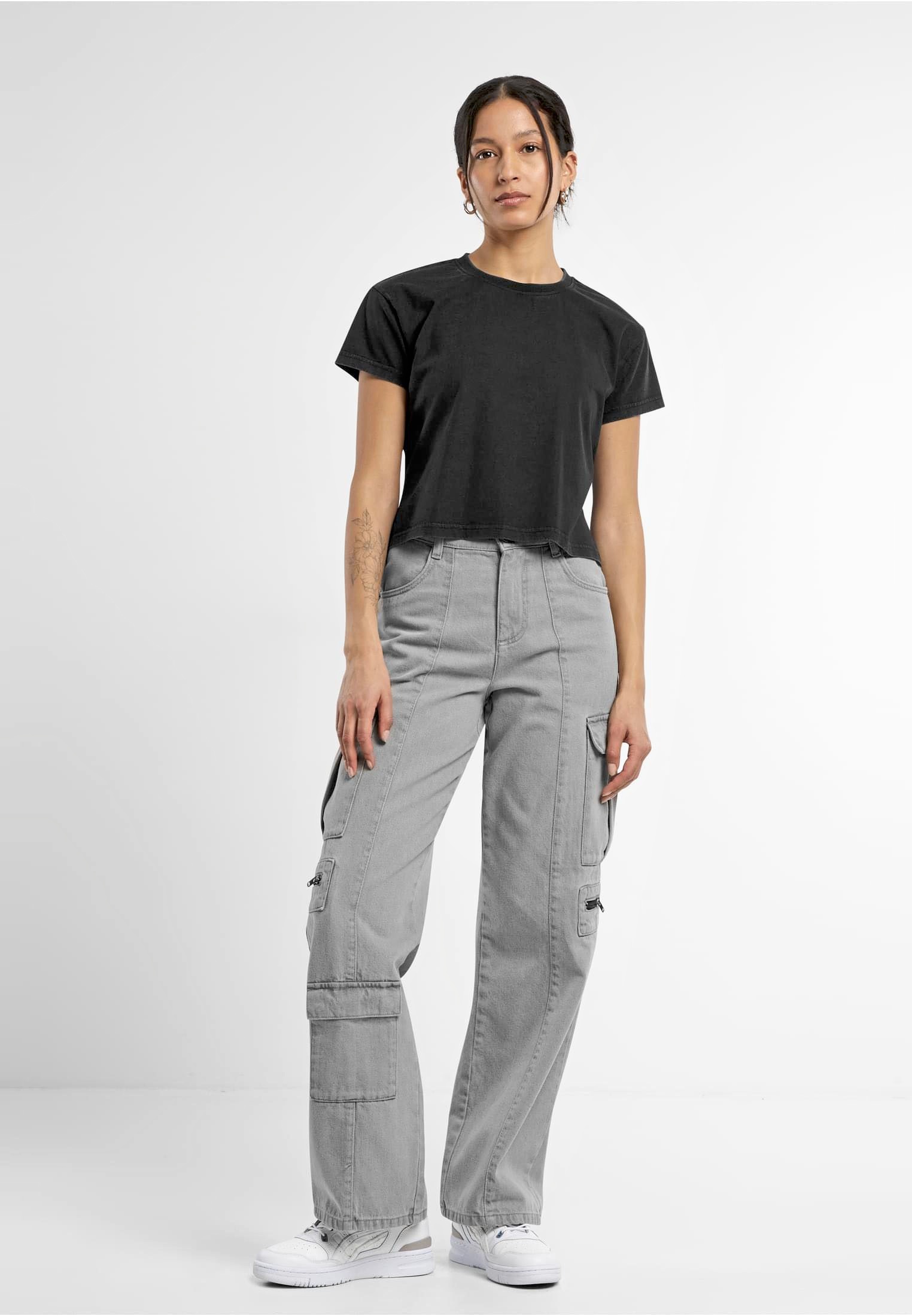 T-Shirts personnalisable BUILD YOUR BRAND Ladies Vintage Cropped Tee