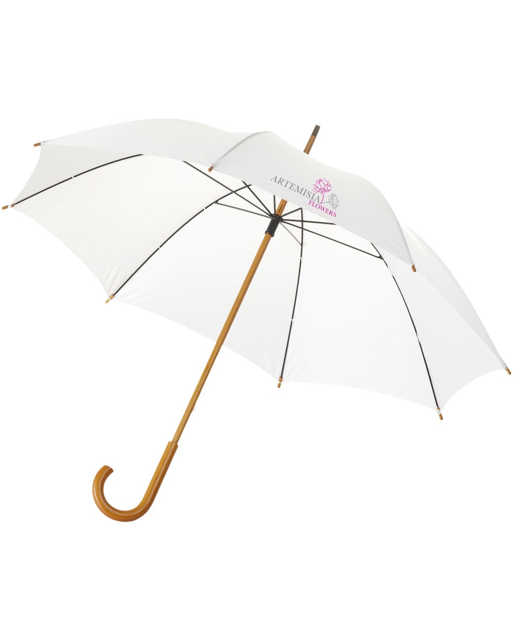 4DO Jova 23" Regenschirm mit Holzstange und -griff Regenschirme personalisierbar