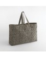 Tote bags WESTFORDMILL Oversized canvas cabas tas met luipaardprint voor bedrukking &amp; borduring