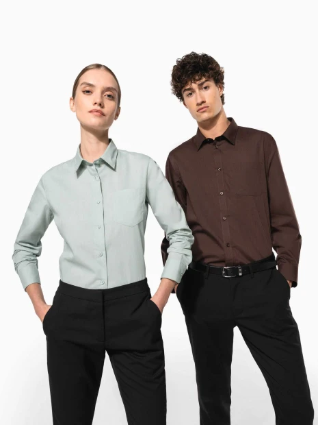 Chemises à personnaliser KARIBAN Chemise popeline polycoton entretien facile homme 