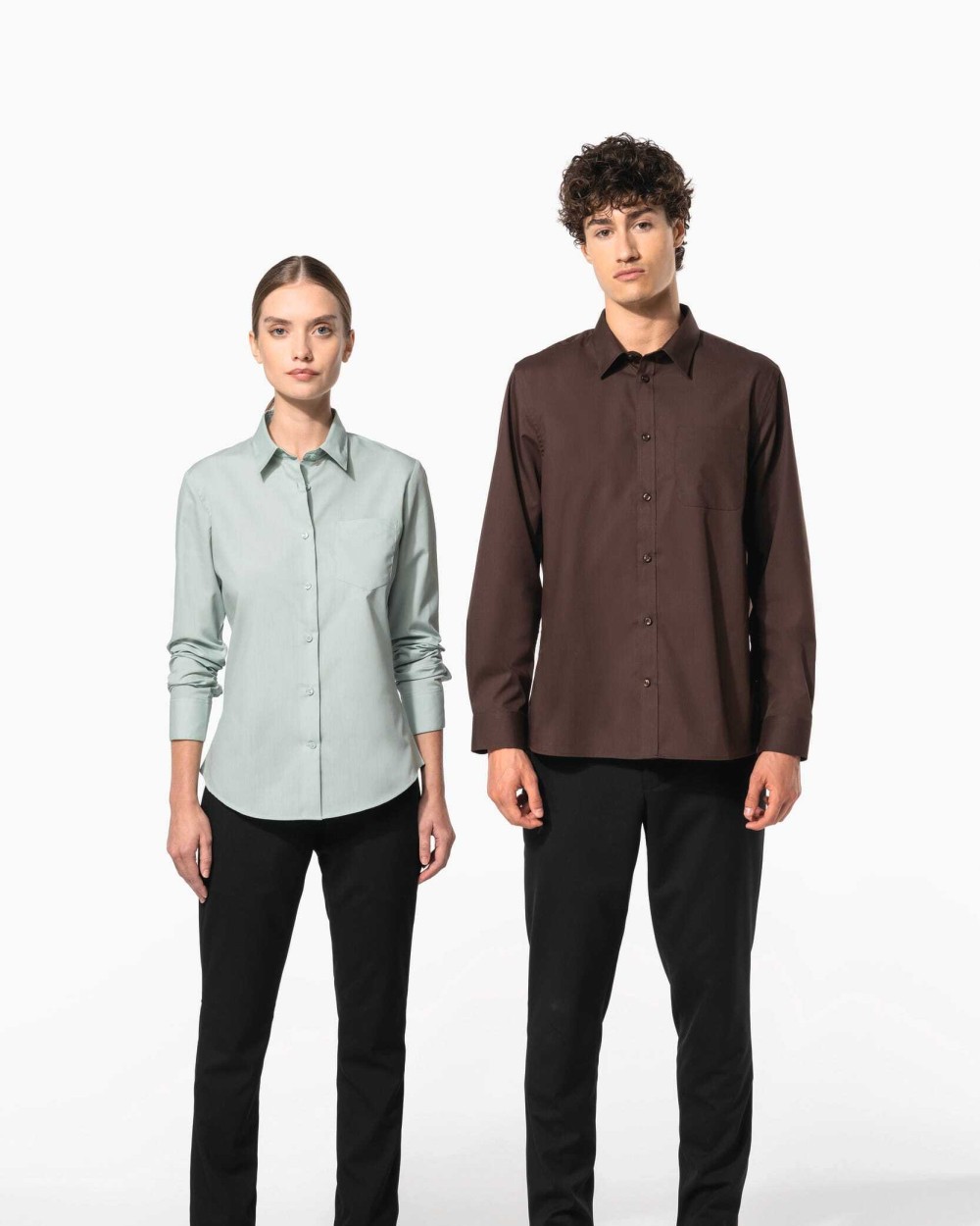 KARIBAN Popeline-Hemd Baumwollpolyester pflegeleicht für Herren Hemden personalisierbar