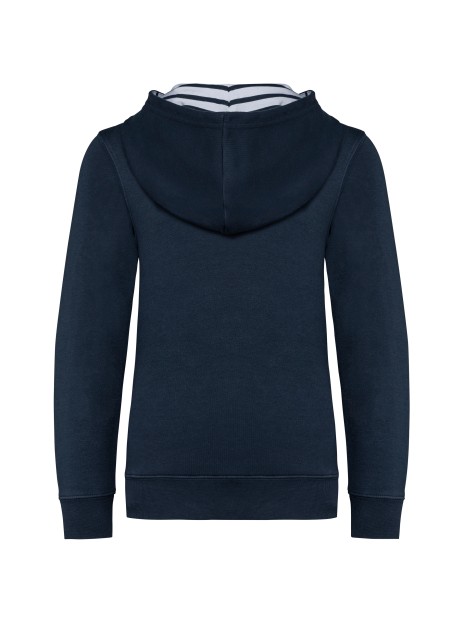 KARIBAN Sweat-shirt à capuche contrastée à motifs enfant unisexe /api/colors/384ae616-e794-4b57-9745-9c9b9832180d personnalisable