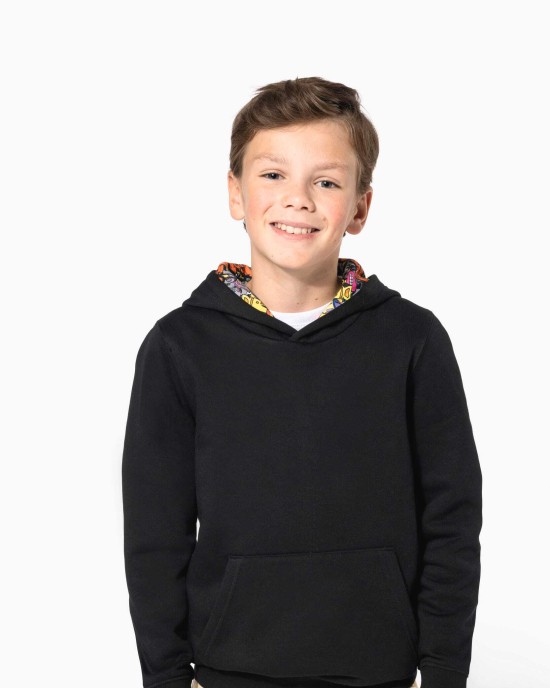 Sweat-shirts personnalisable Kariban Sweat-shirt à capuche contrastée à motifs enfant unisexe