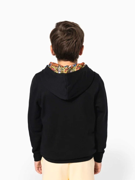 Sweat-shirts à personnaliser KARIBAN Sweat-shirt à capuche contrastée à motifs enfant unisexe 
