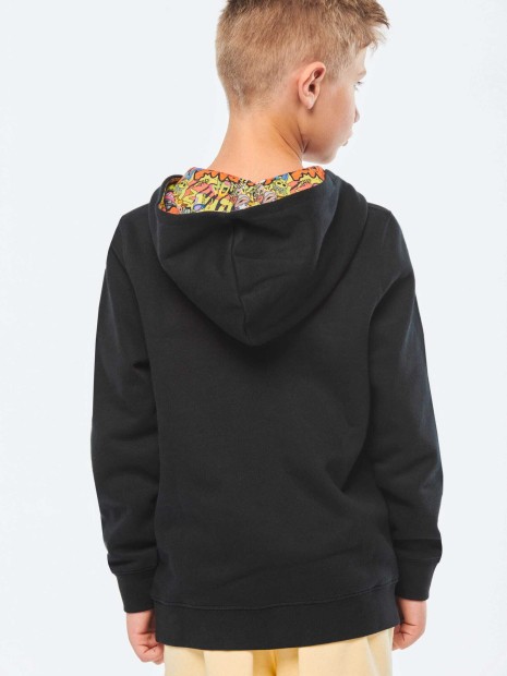 Sweat-shirts à personnaliser KARIBAN Sweat-shirt à capuche contrastée à motifs enfant unisexe 