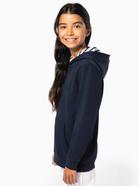 Sweat-shirts à personnaliser KARIBAN Sweat-shirt à capuche contrastée à motifs enfant unisexe 