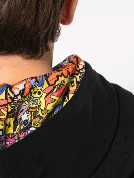 Sweat-shirts à personnaliser KARIBAN Sweat-shirt à capuche contrastée à motifs enfant unisexe 