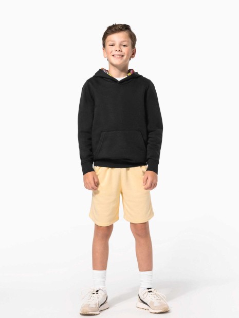Sweat-shirts à personnaliser KARIBAN Sweat-shirt à capuche contrastée à motifs enfant unisexe 