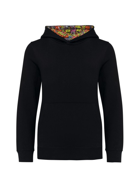 KARIBAN Sweat-shirt à capuche contrastée à motifs enfant unisexe /api/colors/0291ef9c-37ab-4213-b270-ce31a8596016 personnalisable