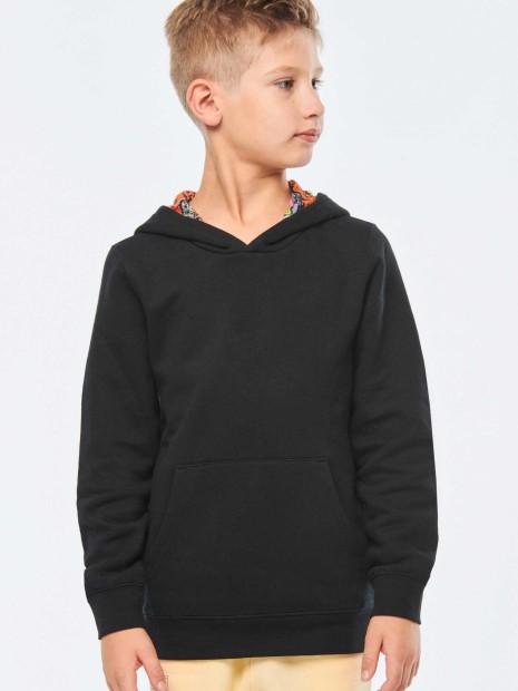 Sweat-shirts à personnaliser KARIBAN Sweat-shirt à capuche contrastée à motifs enfant unisexe 