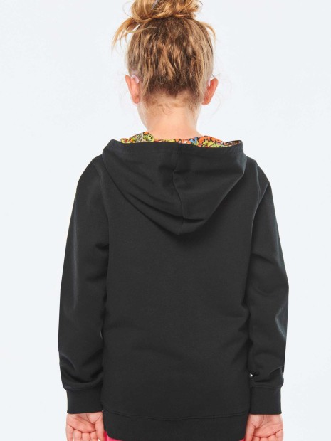 Sweat-shirts à personnaliser KARIBAN Sweat-shirt à capuche contrastée à motifs enfant unisexe 