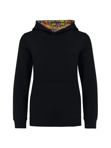 KARIBAN Sweat-shirt à capuche contrastée à motifs enfant unisexe /api/colors/0291ef9c-37ab-4213-b270-ce31a8596016 personnalisable