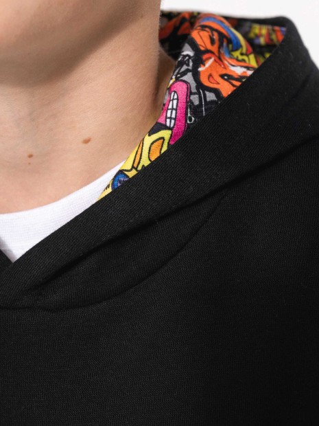 Sweat-shirts à personnaliser KARIBAN Sweat-shirt à capuche contrastée à motifs enfant unisexe 