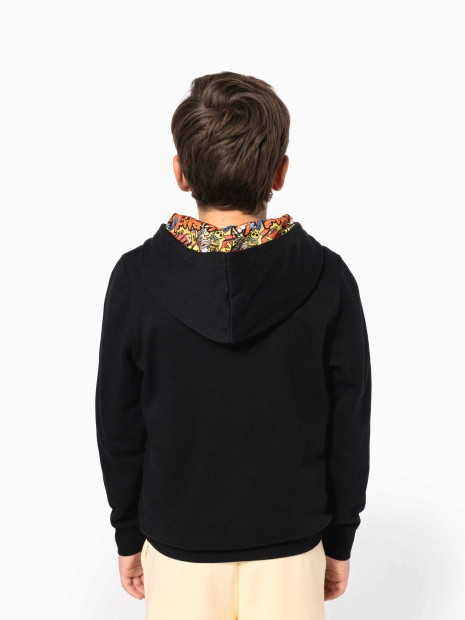 Sweat-shirts à personnaliser KARIBAN Sweat-shirt à capuche contrastée à motifs enfant unisexe 