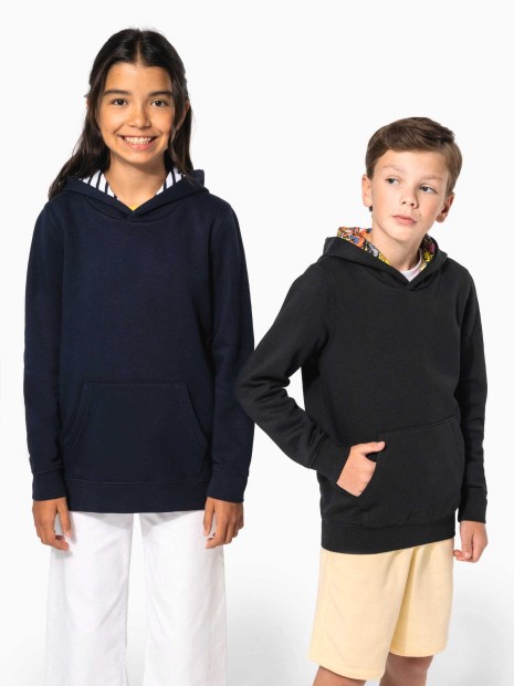 Sweat-shirts à personnaliser KARIBAN Sweat-shirt à capuche contrastée à motifs enfant unisexe 