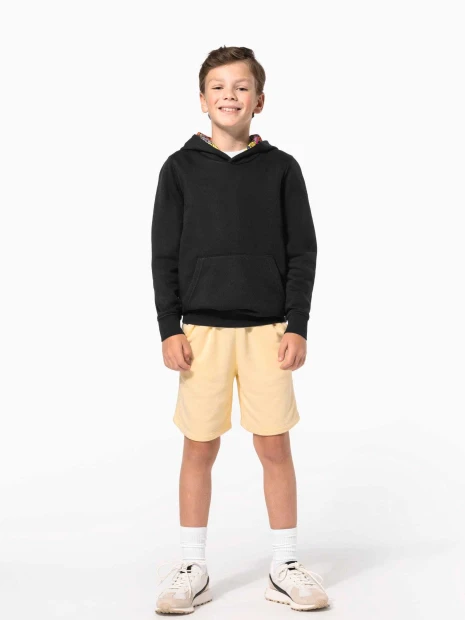 Sweat-shirts à personnaliser KARIBAN Sweat-shirt à capuche contrastée à motifs enfant unisexe 