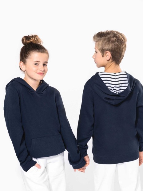 Sweat-shirts à personnaliser KARIBAN Sweat-shirt à capuche contrastée à motifs enfant unisexe 
