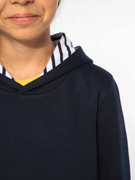 Sweat-shirts à personnaliser KARIBAN Sweat-shirt à capuche contrastée à motifs enfant unisexe 