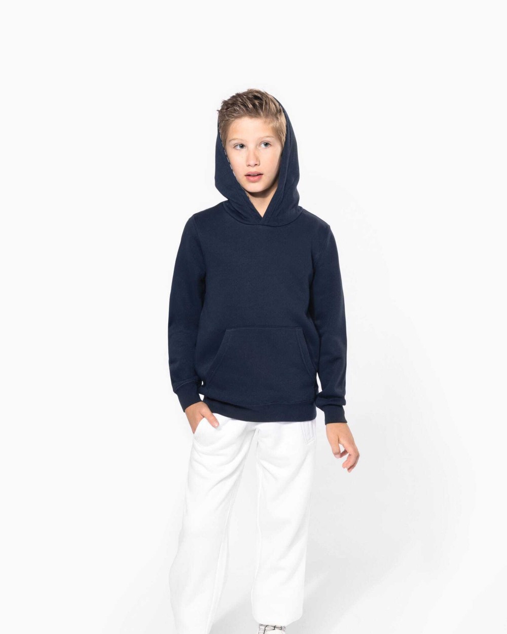 Sweat-shirts personnalisable KARIBAN Sweat-shirt à capuche contrastée à motifs enfant unisexe