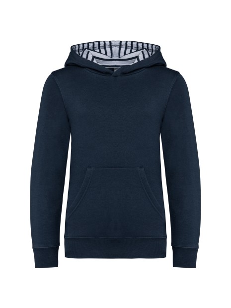 KARIBAN Sweat-shirt à capuche contrastée à motifs enfant unisexe /api/colors/384ae616-e794-4b57-9745-9c9b9832180d personnalisable