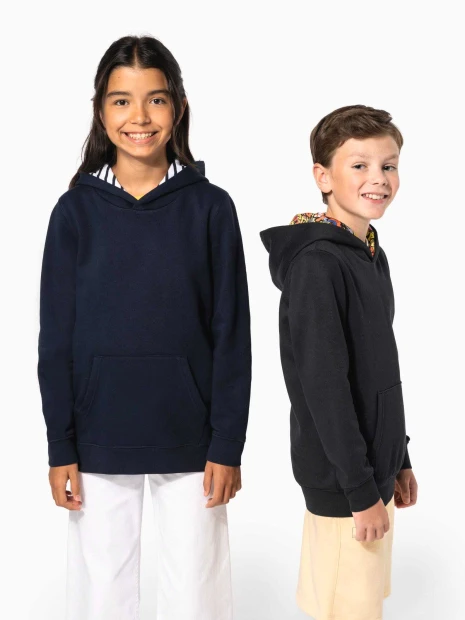 Sweat-shirts à personnaliser KARIBAN Sweat-shirt à capuche contrastée à motifs enfant unisexe 