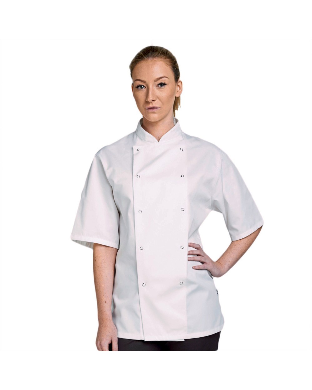 Jassen DENNYS LONDON Short Sleeve Chef Jacket voor bedrukking &amp; borduring