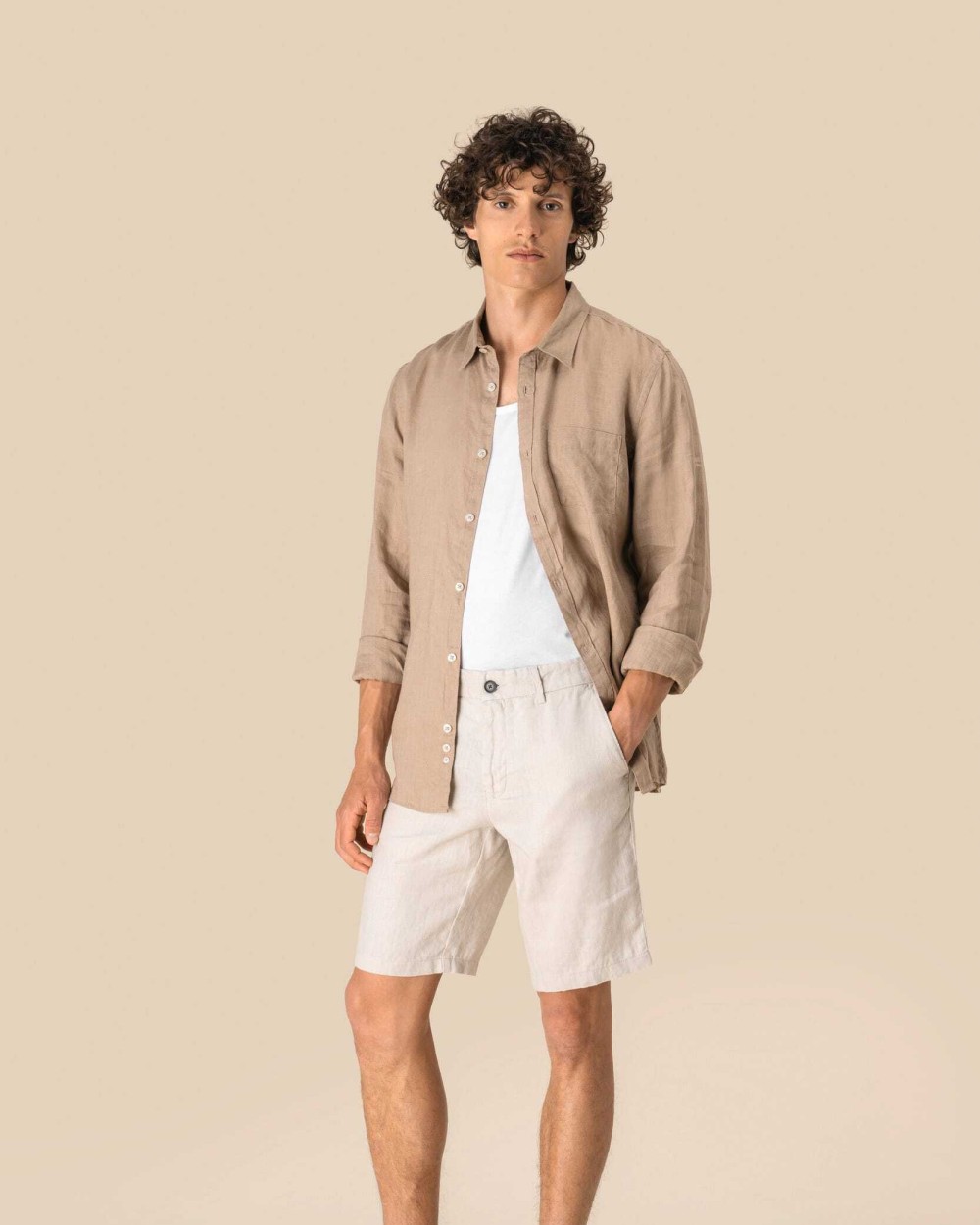 Bermuda's & Shorts SPASSO Linnen bermuda heren voor bedrukking &amp; borduring
