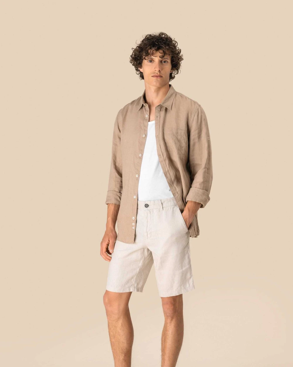 Bermuda's & Shorts SPASSO Linnen bermuda heren voor bedrukking &amp; borduring