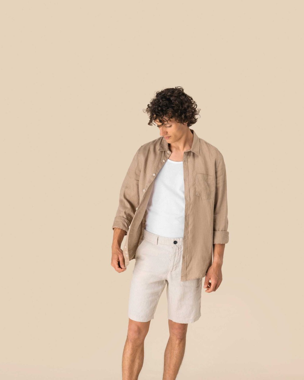 Bermuda's & Shorts SPASSO Linnen bermuda heren voor bedrukking &amp; borduring