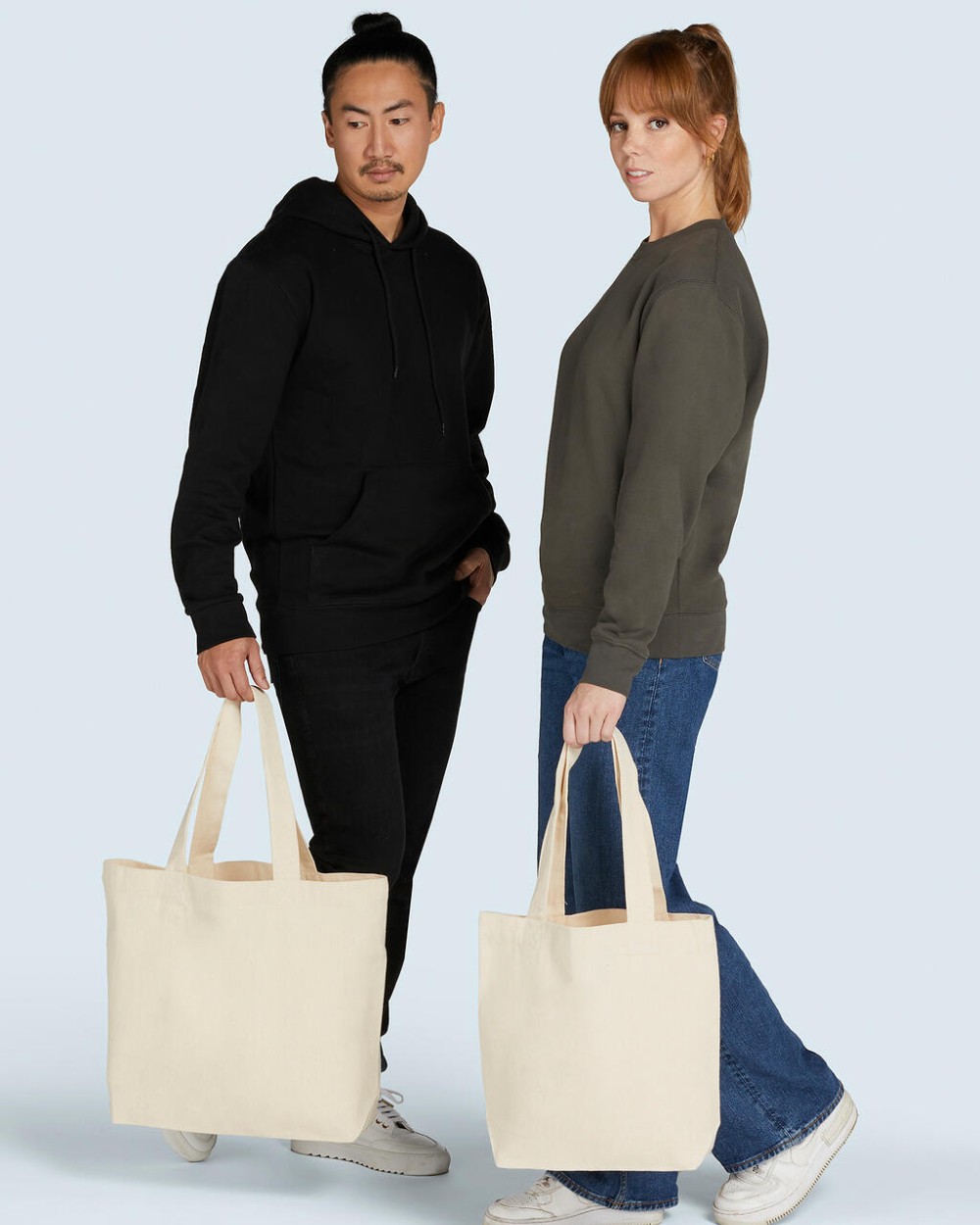 SG CLOTHING Canvas Wide Shopper LH Tote Bags personalisierbar