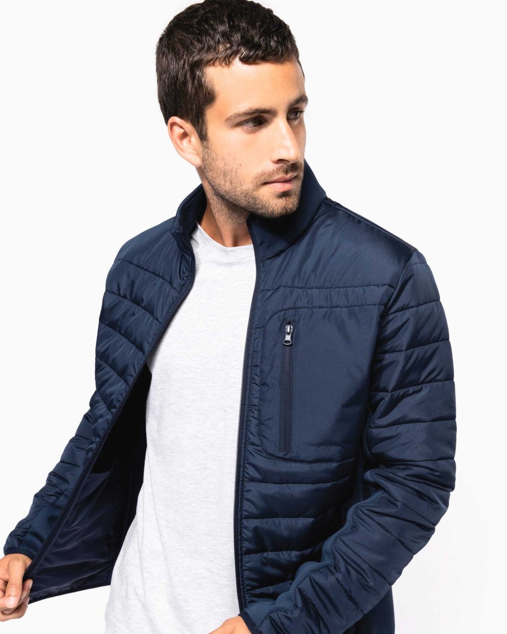 KARIBAN Jacke aus zwei Materialien für Herren Jacken personalisierbar