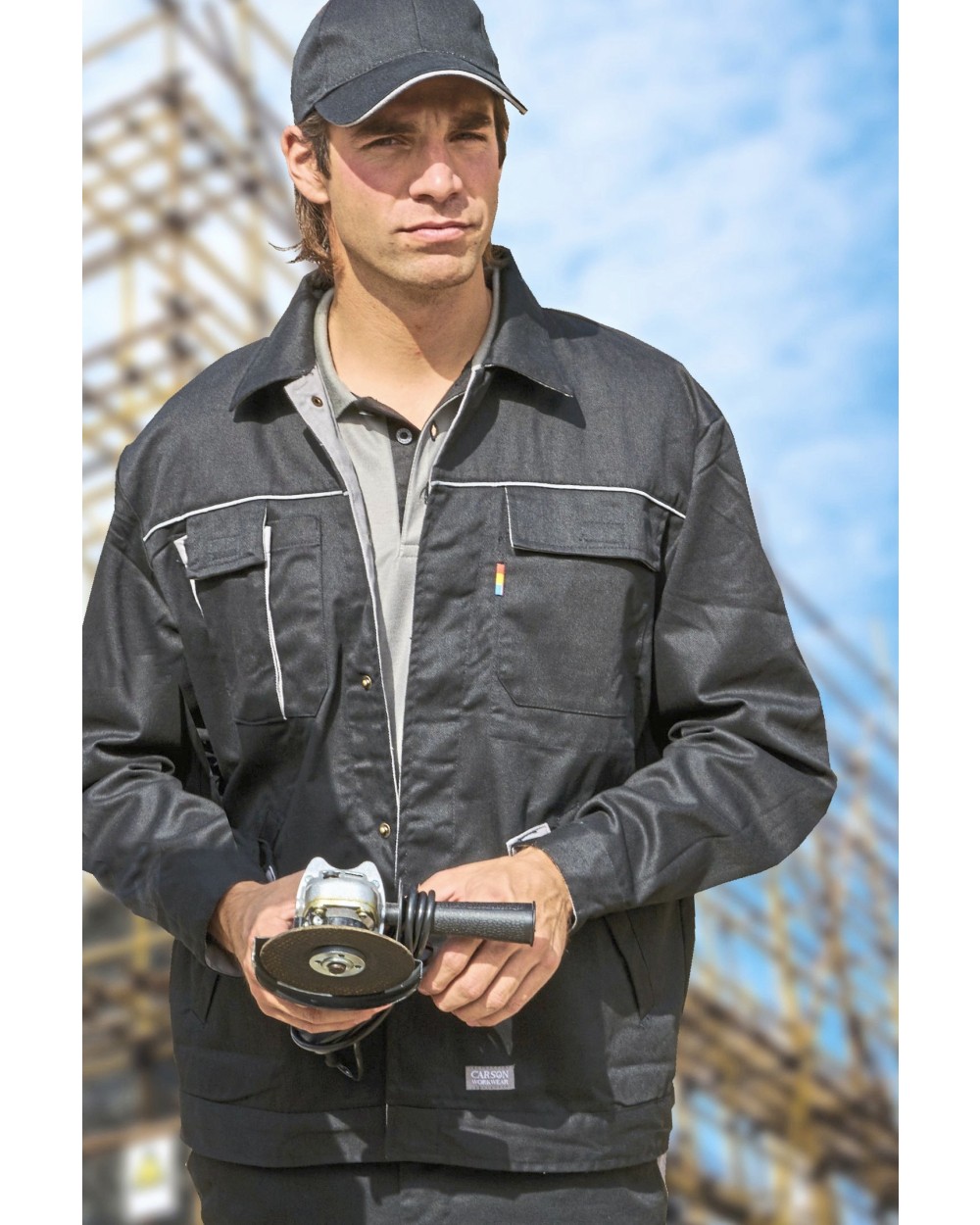 CARSON Contrast Work Jacket Jacken personalisierbar