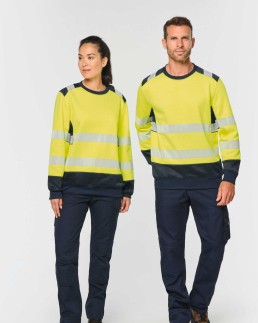 Sweat-shirt de sécurité recyclé col rond unisexe