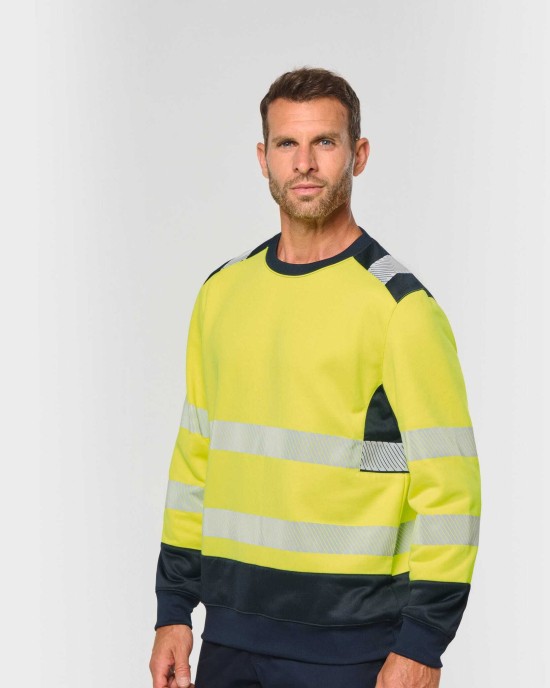 Sweat-shirts personnalisable Wk. Designed To Work Sweat-shirt de sécurité recyclé col rond unisexe