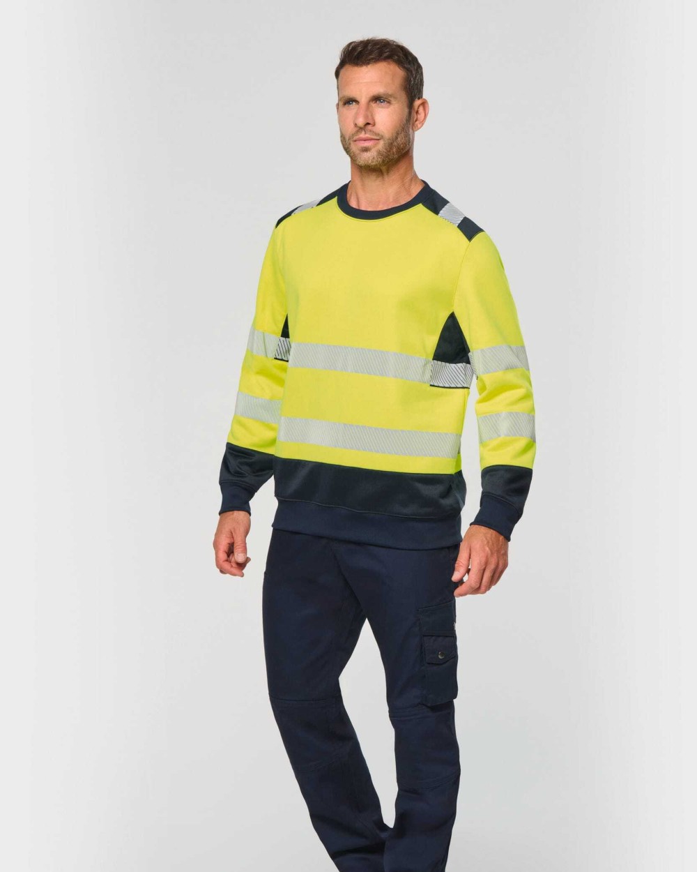 Sweaters & hoodies WK. DESIGNED TO WORK Gerecycled veiligheidssweater ronde hals voor bedrukking &amp; borduring