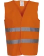 YOKO Hi-Vis 2 Bands Waistcoat Warnwesten personalisierbar