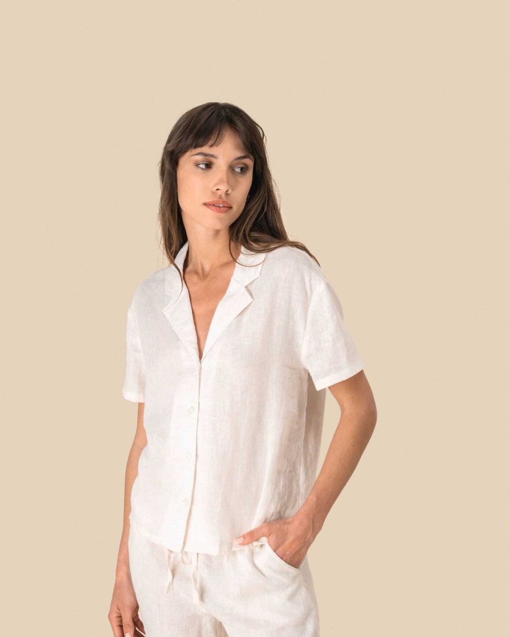 Bermuda's & Shorts SPASSO Linnen damesshort voor bedrukking &amp; borduring