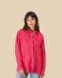 Hemden SPASSO Oversized linnen damesoverhemd voor bedrukking &amp; borduring