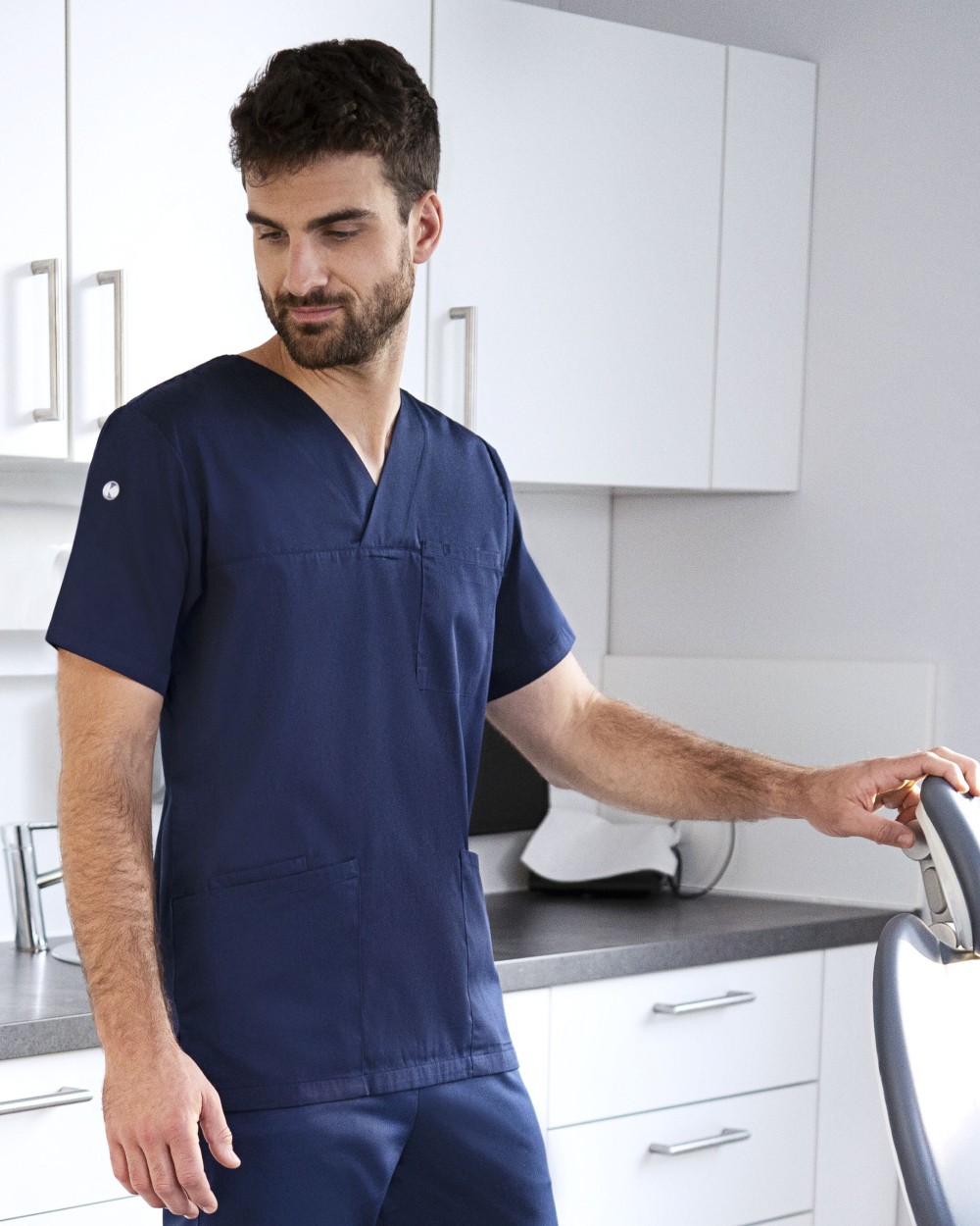 Tabliers personnalisable KARLOWSKY SHORT-SLEEVE MEN'S SLIP-ON TUNIC ESSENTIAL