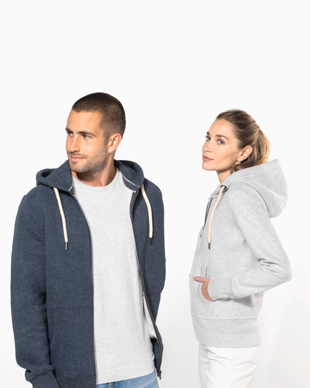 Sweat-shirts personnalisable KARIBAN Sweat-shirt vintage zippé à capuche femme